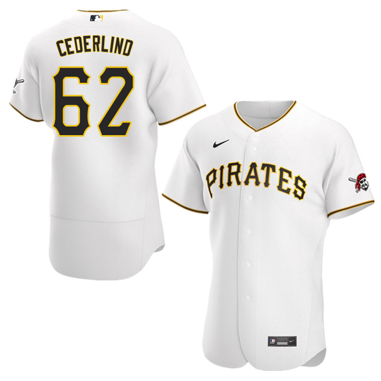 Nike Men #62 Blake Cederlind Pittsburgh Pirates Baseball Jerseys Sale-White